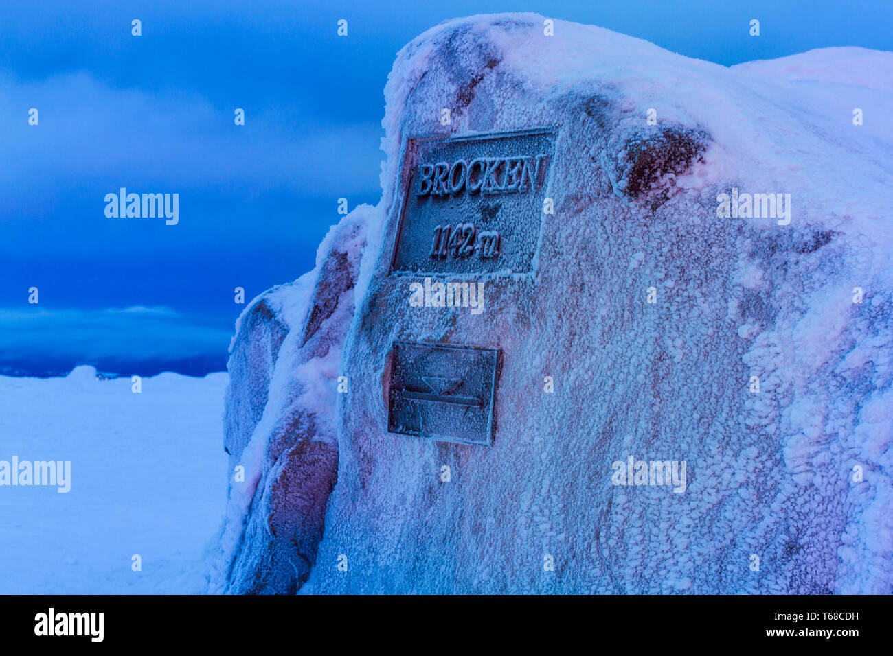Winter im Nationalpark Harz, Brocken, Deutschland Stockfoto