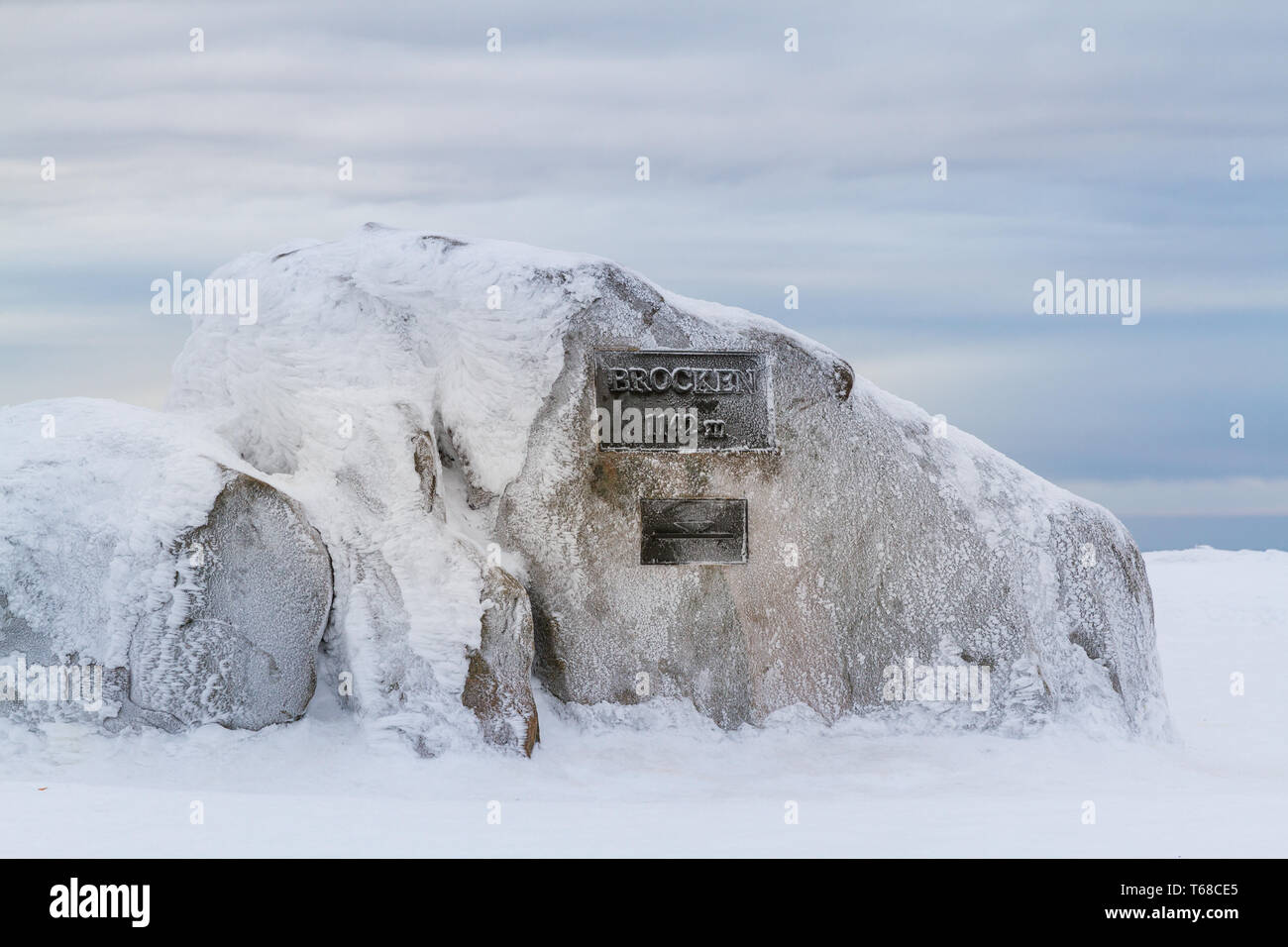 Winter im Nationalpark Harz, Brocken, Deutschland Stockfoto