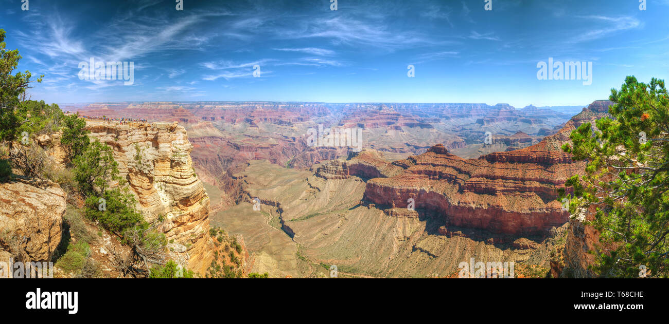 Herrlicher Panoramablick auf die Übersicht der Grand Canyon Stockfoto