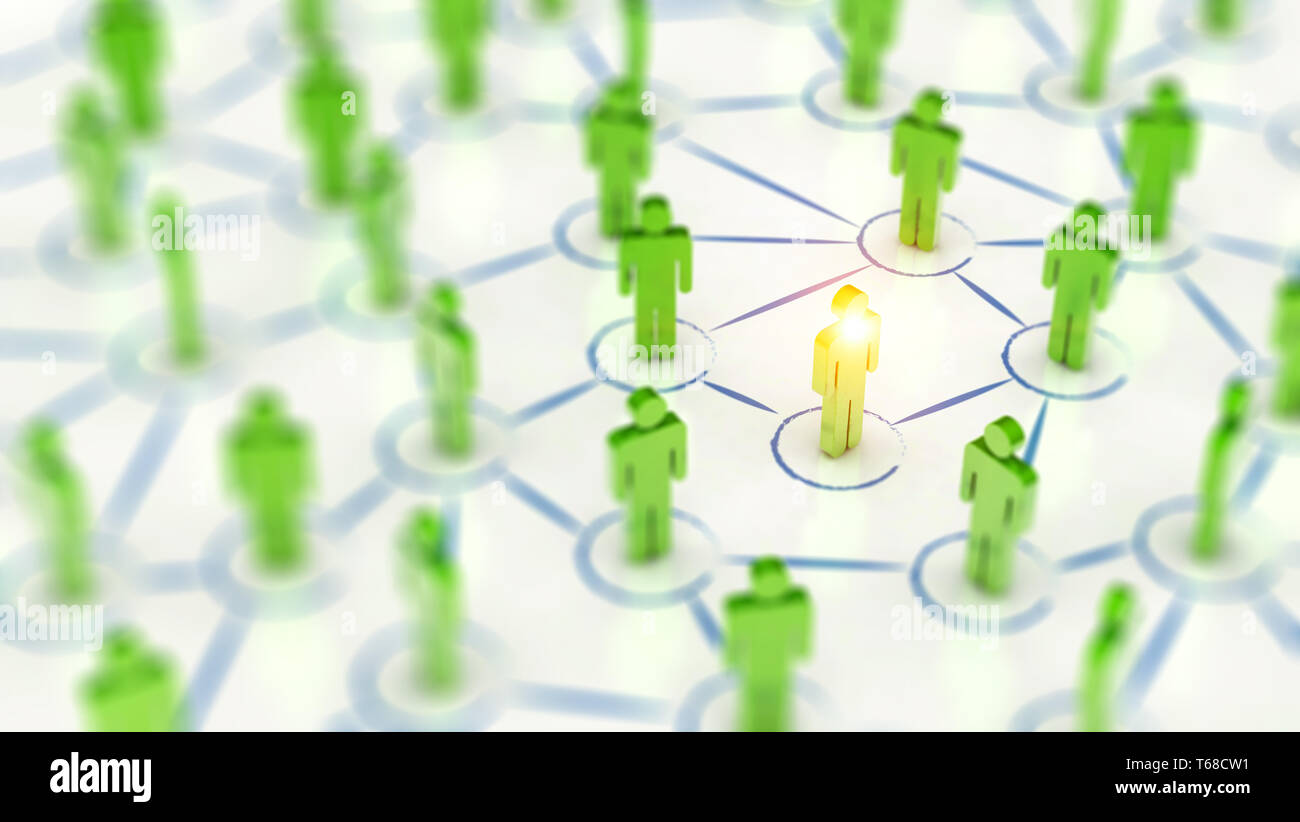 Abstrakte soziale Netzwerk Konzept, die menschlichen Figuren. Stockfoto