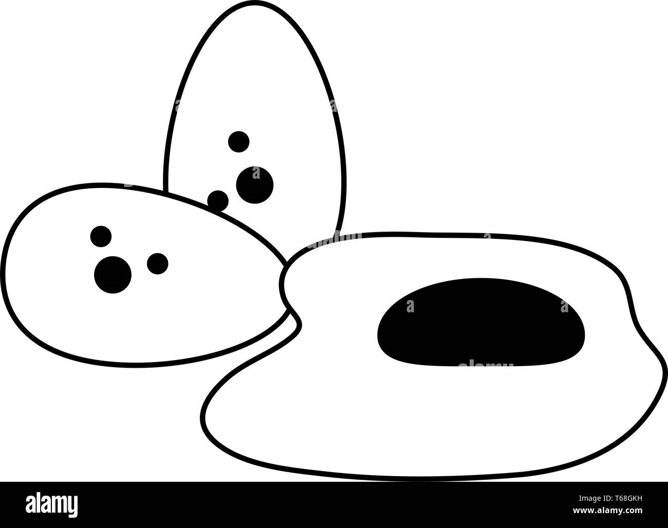 Eier Symbol Karikatur in Schwarz und Weiß Stock Vektor