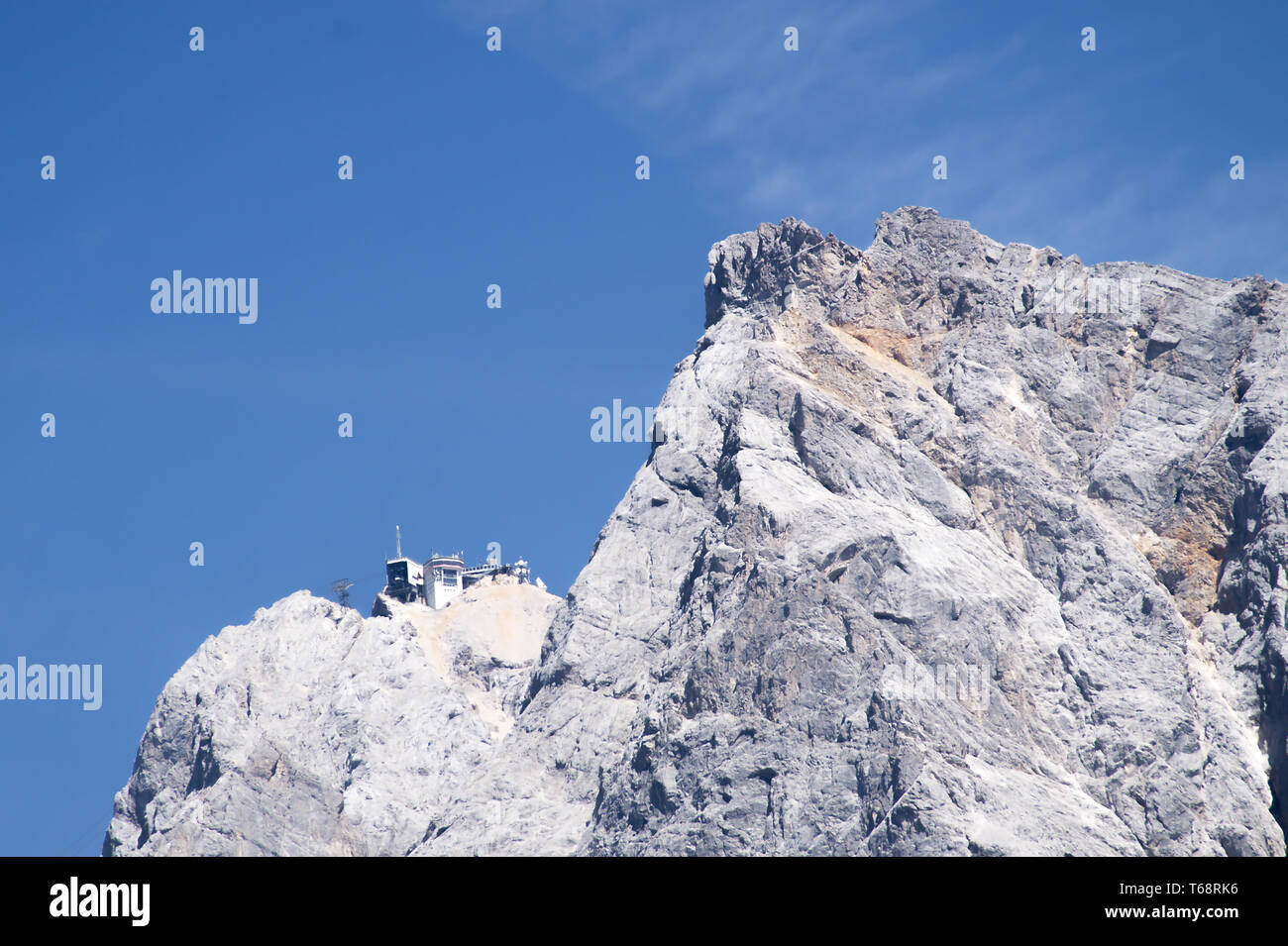 Auf der Zugspitze, dem höchsten Berg in Deutschland Stockfoto