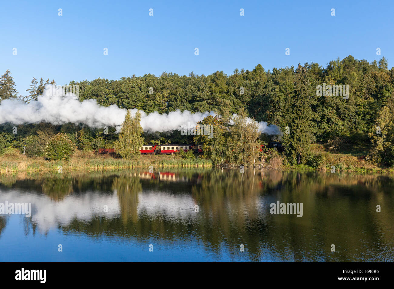 Narrow-Gauge Eisenbahn Harzquerbahn genannt, Selketal, Harz, Deutschland Stockfoto