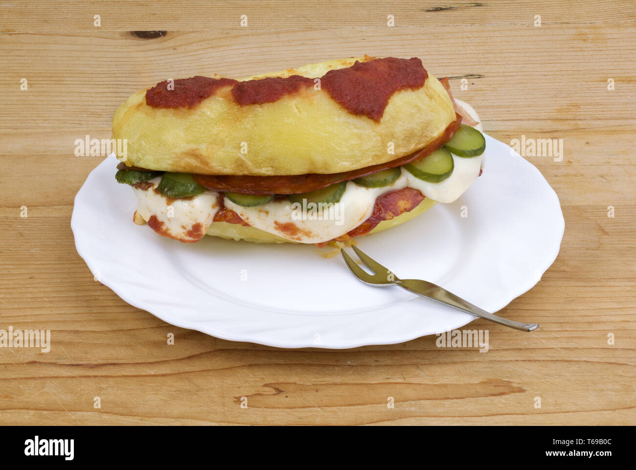 Kartoffel Sandwich Teil Stockfoto