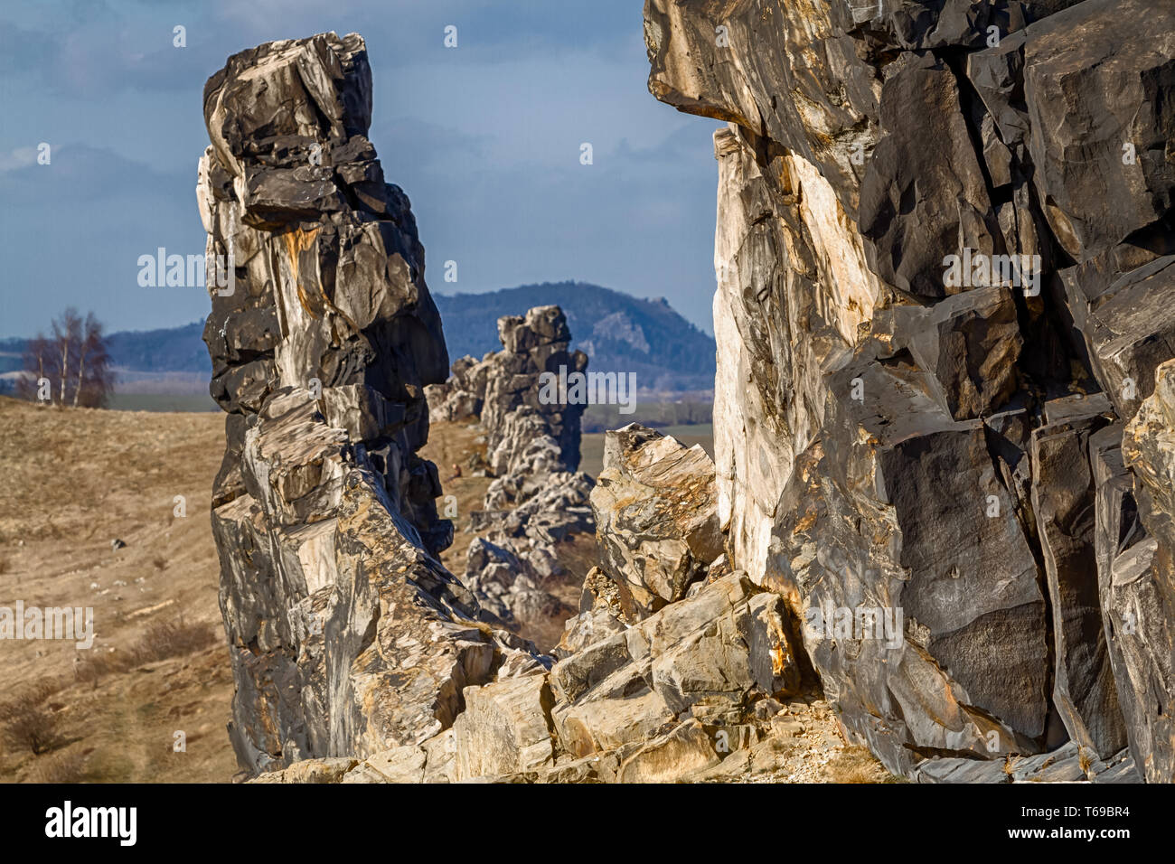 Felsformation Teufelsmauer, Harz, Deutschland Stockfoto