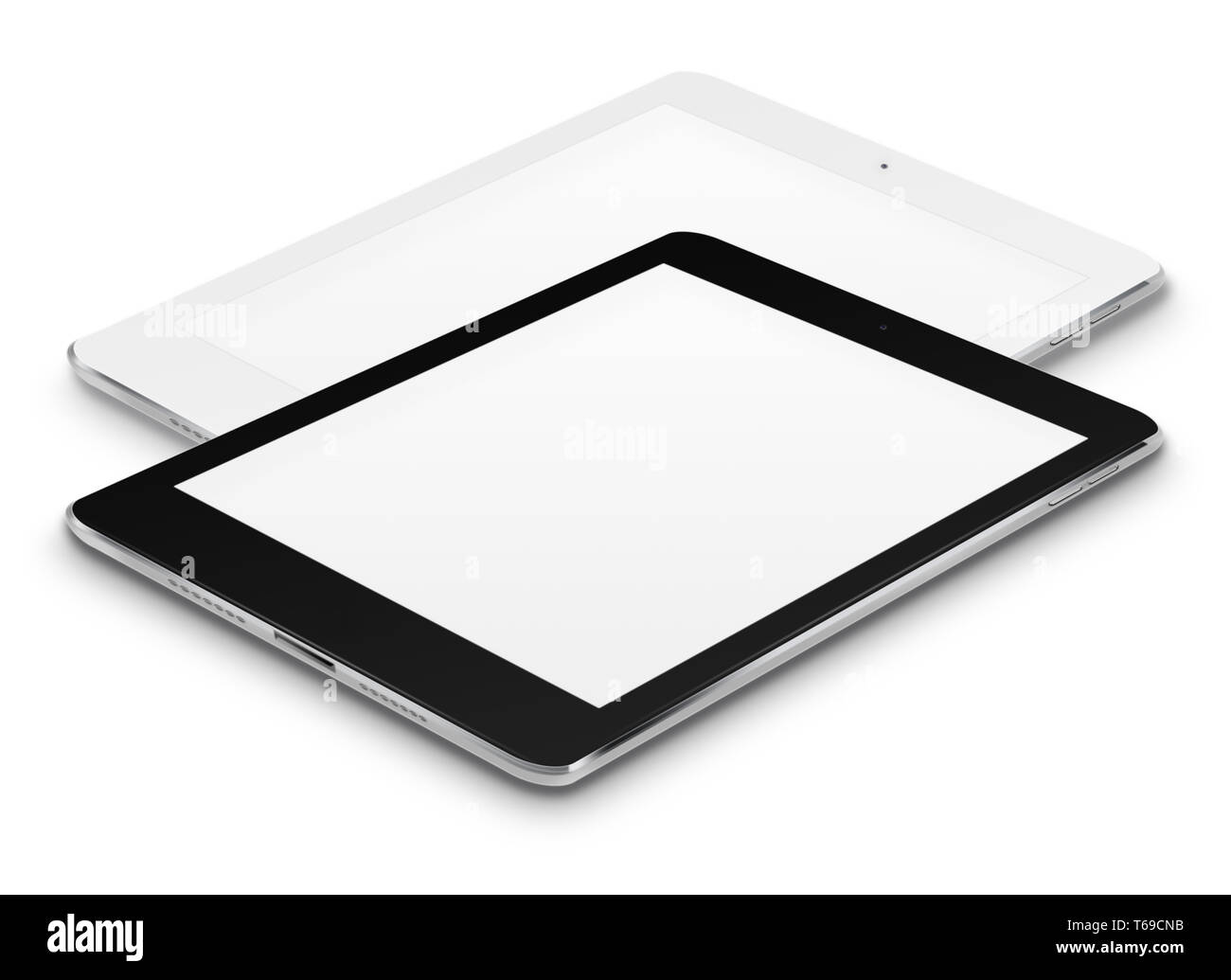 Realistische Tablet Computer mit leeren Bildschirmen. Stockfoto