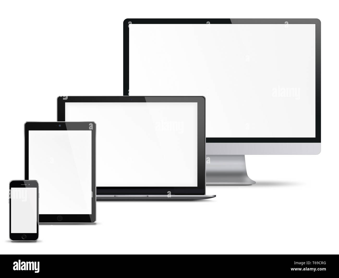 Satz von elektronischen Geräten. Stockfoto