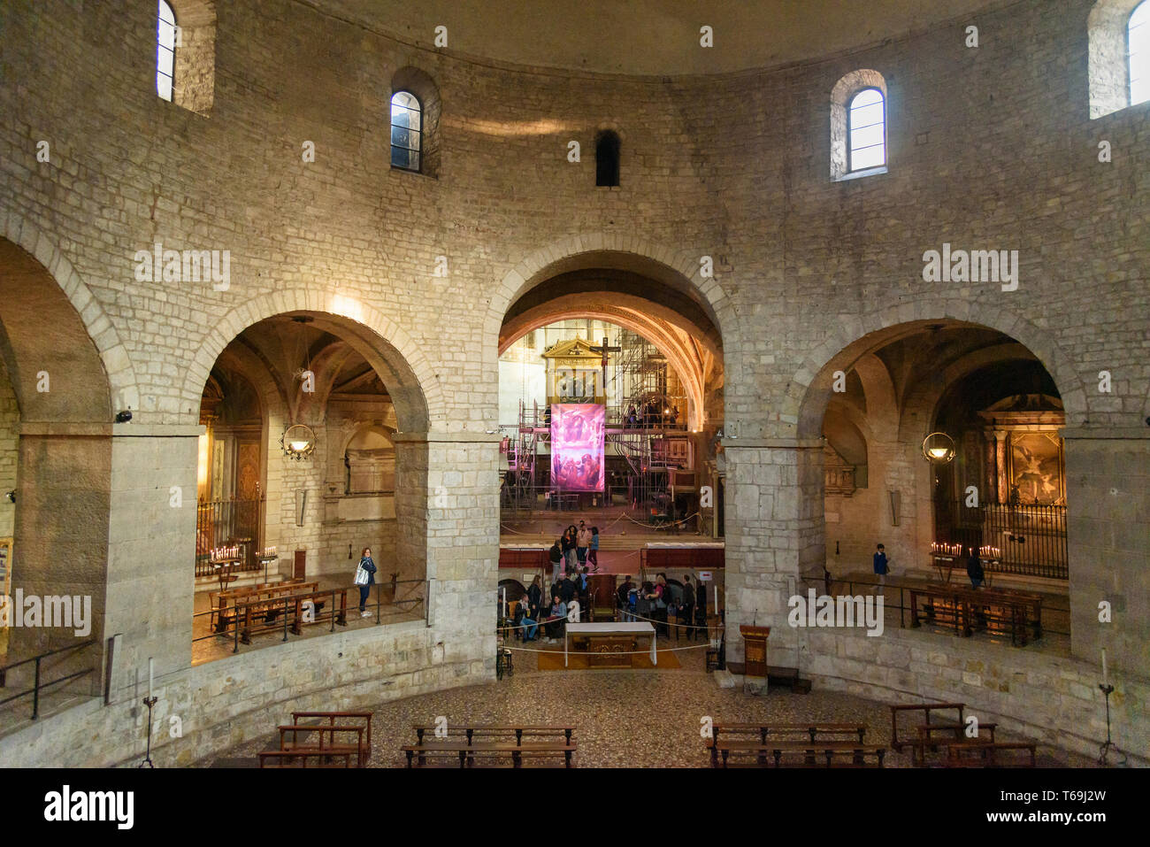 Brescia, Italien - 21. Oktober 2018: Einrichtung der Duomo Vecchio oder Alte Kathedrale, Concattedrale invernale di Santa Maria Assunta Stockfoto