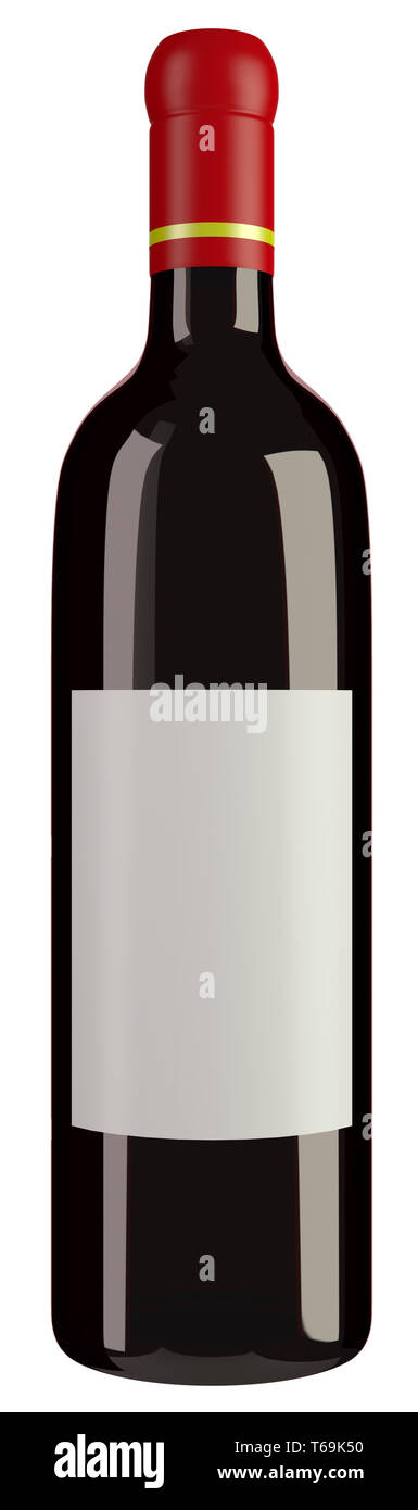 Flasche Wein Ausschnitt Stockfoto