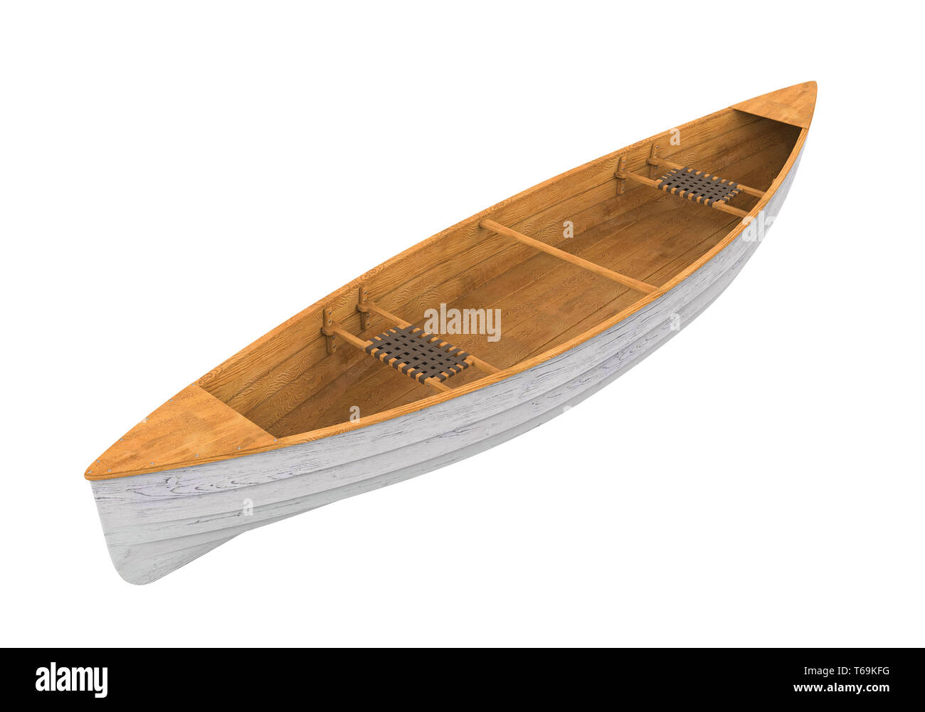 Holz- Boot isoliert Stockfoto