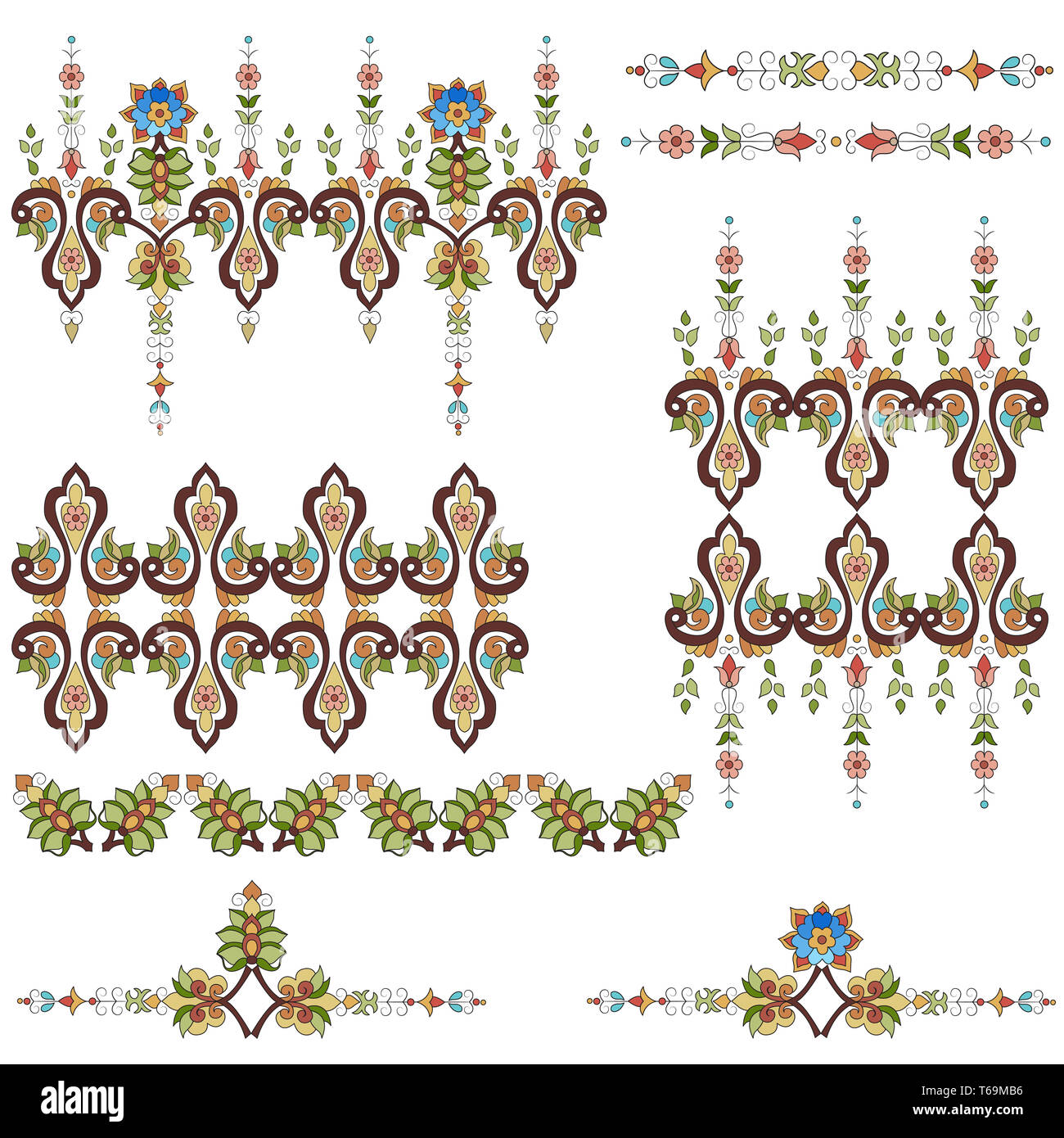 Antike osmanischen Türkisch Muster vektor design 80 Drei Stockfoto