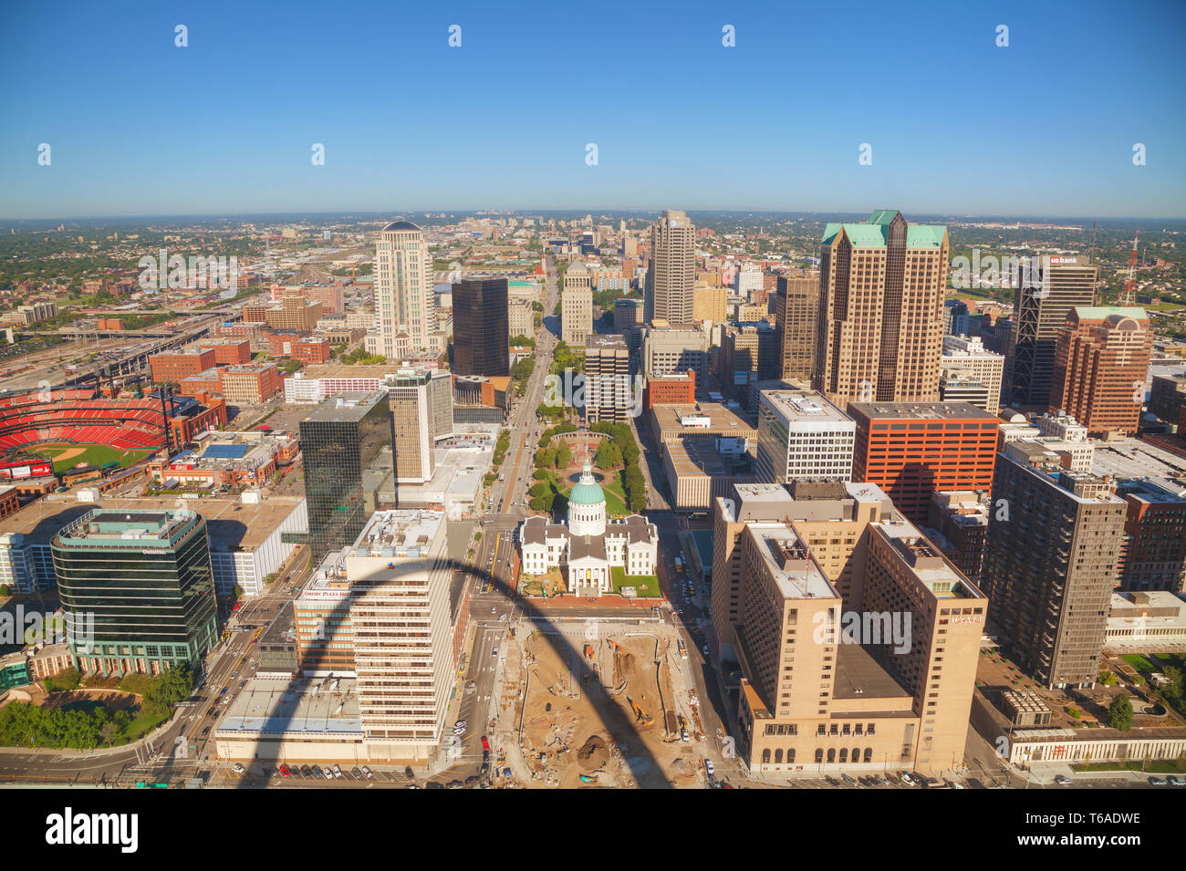 Der Innenstadt von St. Louis, MO mit dem alten Gerichtsgebäude Stockfoto