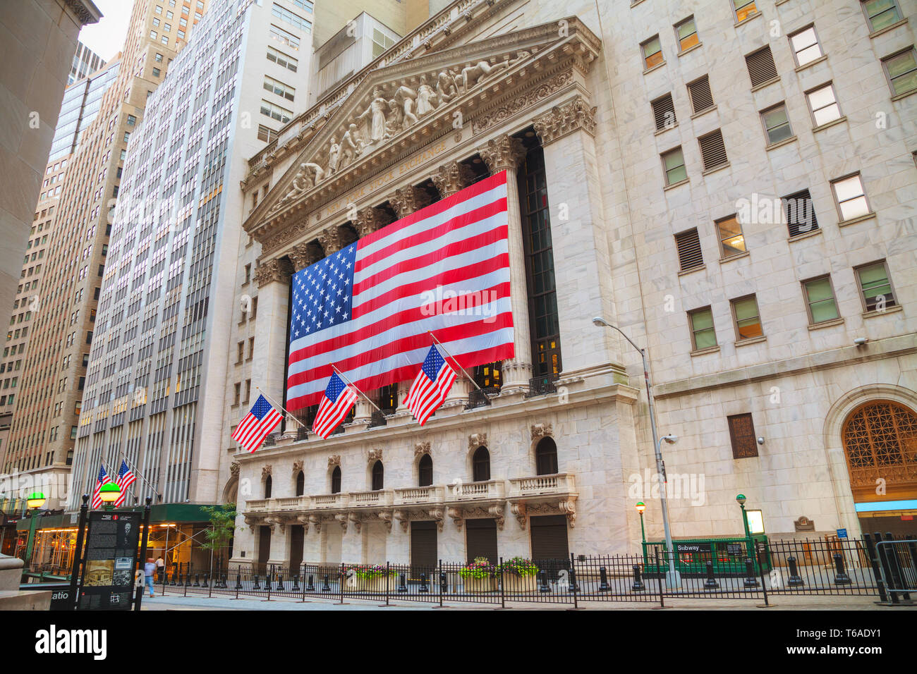 New York Stock Exchange Gebäude in New York Stockfoto