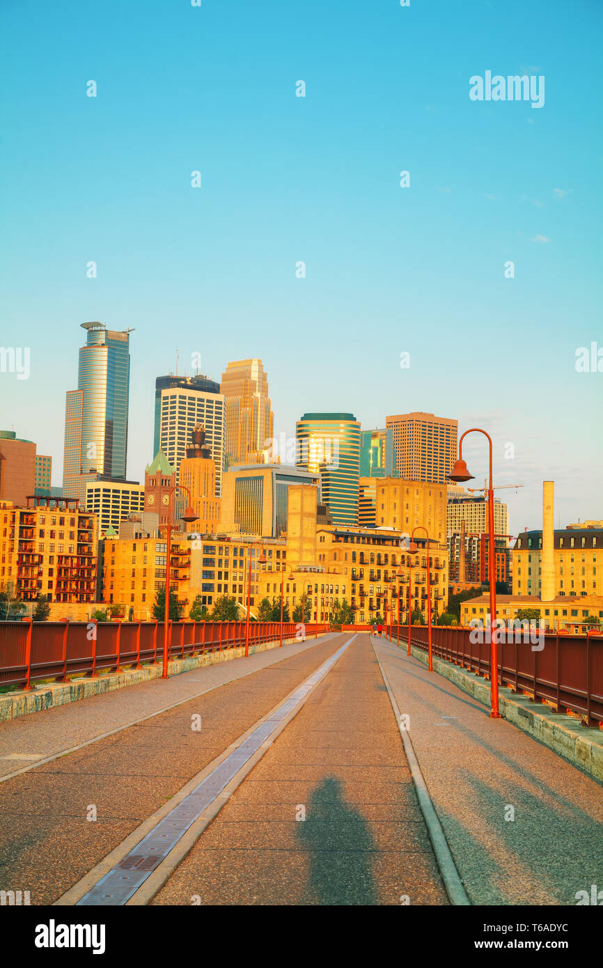 Die Innenstadt von Minneapolis, Minnesota in den Morgen Stockfoto