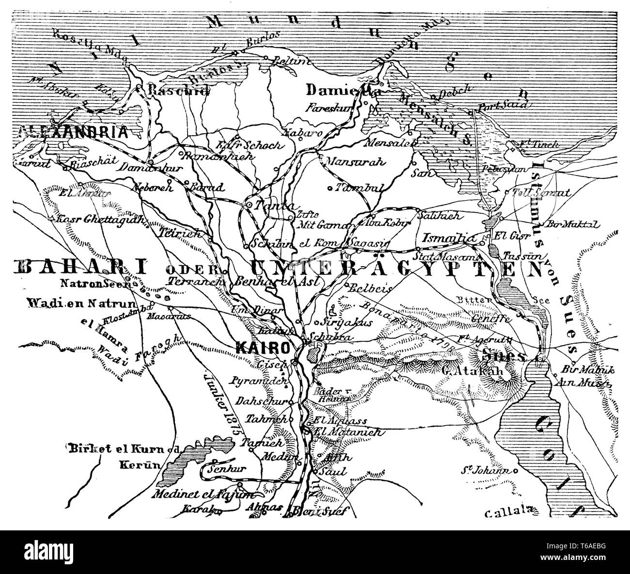 Historische karte von ägypten Schwarzweiß-Stockfotos und -bilder - Alamy