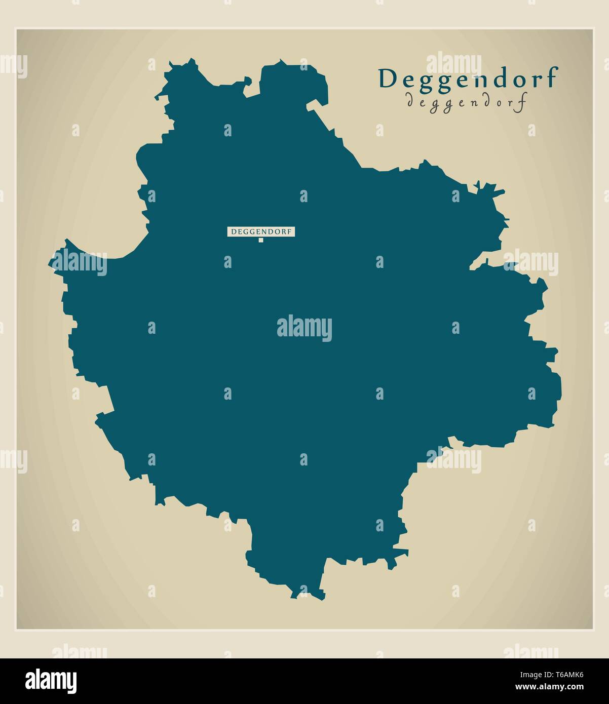 Moderne Karte - Deggendorf Landkreis Bayern DE Stock Vektor