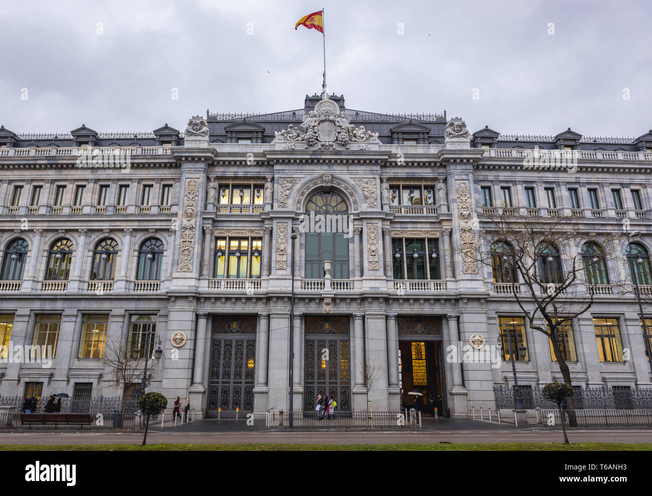 Bank von Spanien Hauptverwaltung in Madrid, Spanien Stockfoto