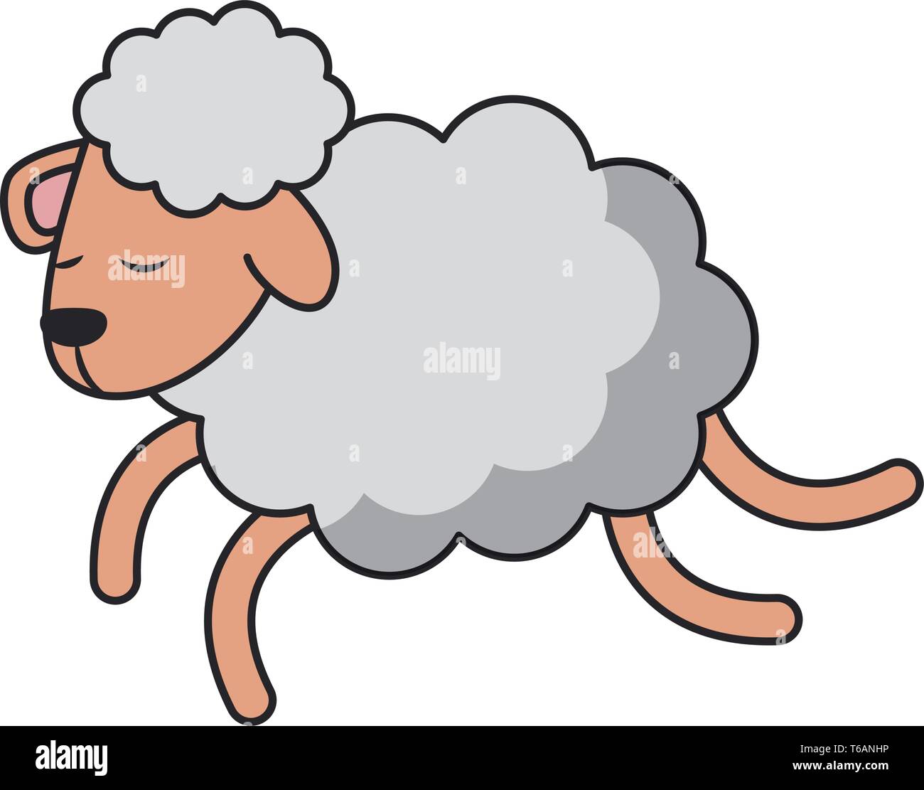Sheeping springen Cartoon isoliert Stock Vektor