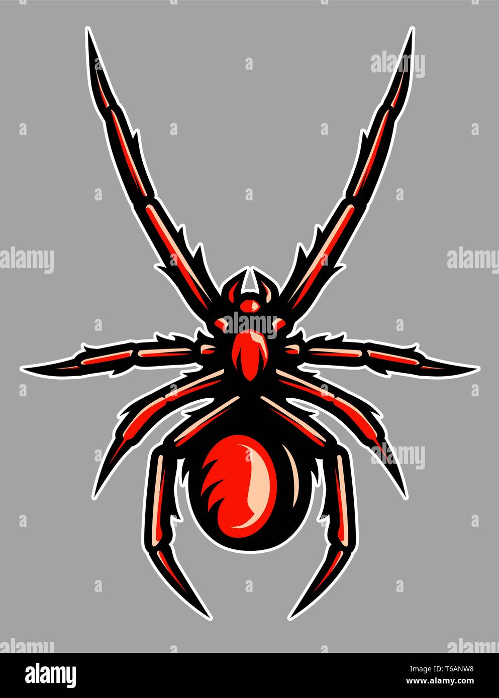 Giftige Spinne Tarantula Maskottchen Abbildung Stock Vektor