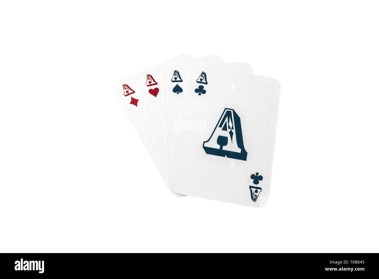 Satz von Poker Karten mit vier verschiedenen Asse Stockfoto