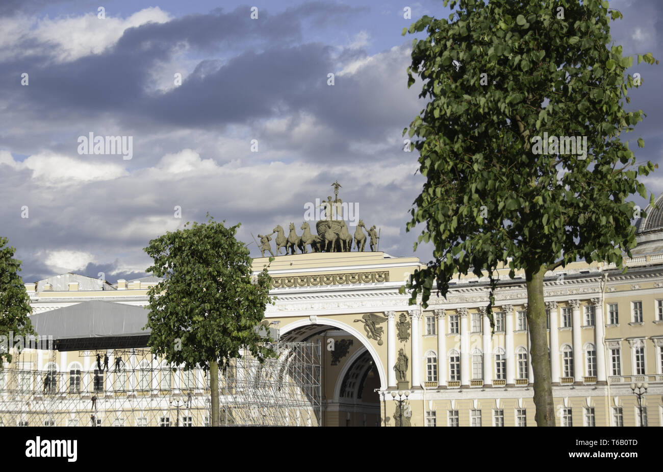 Das plötzliche Erscheinen der zentralen Gegend von St. Petersburg Stockfoto