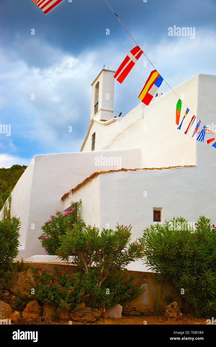 Sant Llorenc Kirche. XVIII Jahrhundert. Sant Llorenc de Baláfia. Ibiza. Balearen. Spanien. Stockfoto