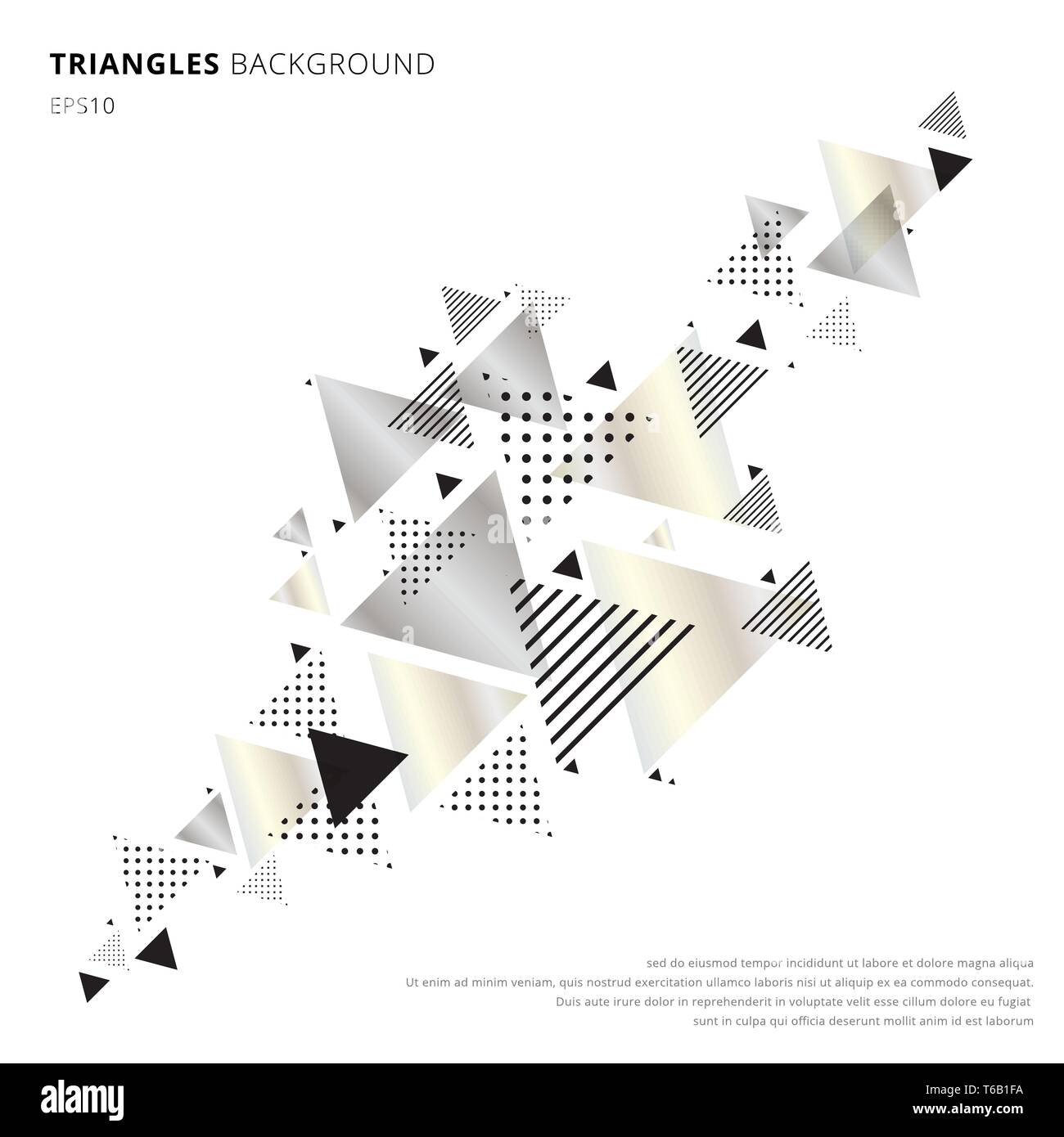 Abstrakte Elemente Geometrische Dreiecke Gold Silber Farbe Auf