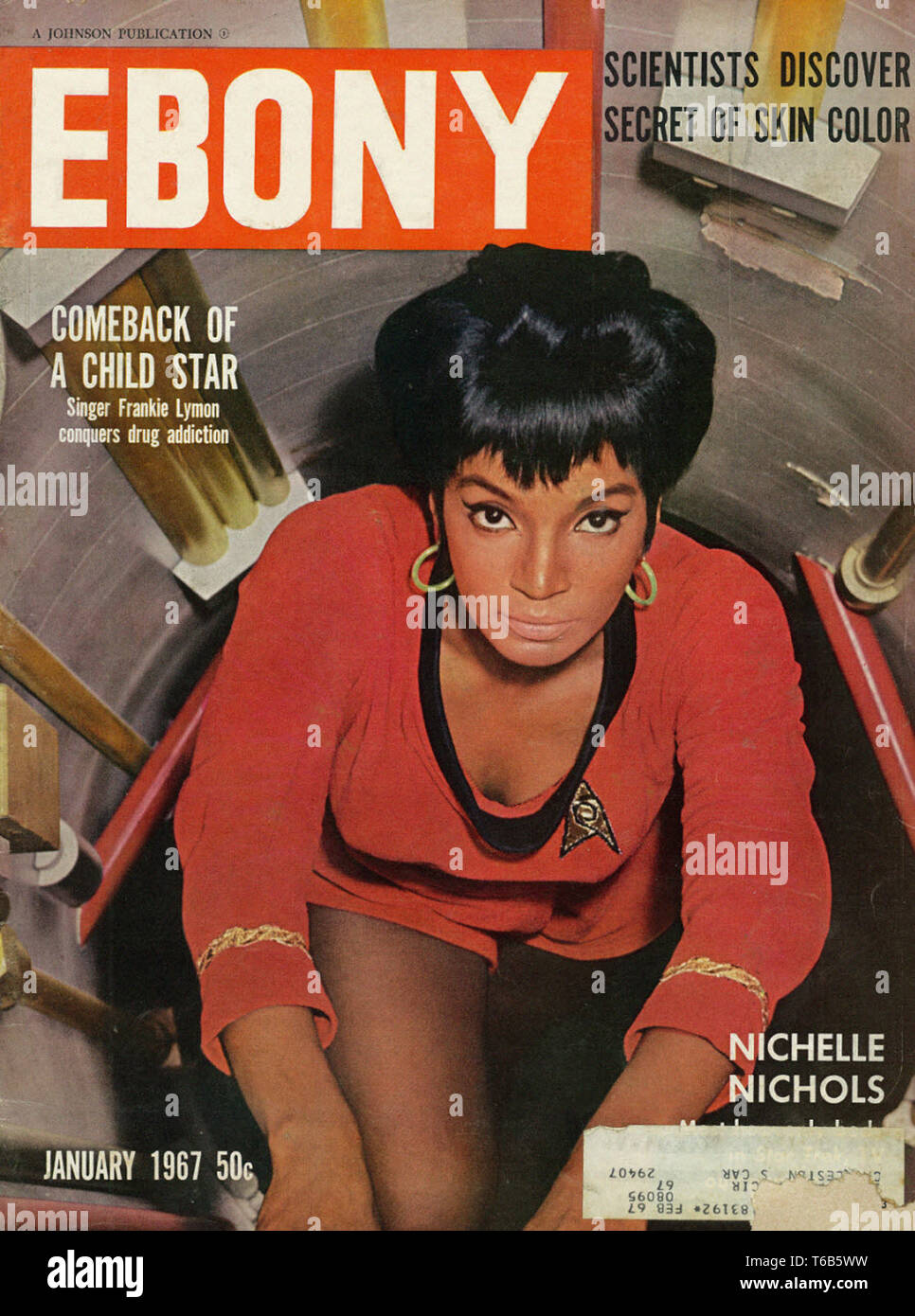 Jahrgang Magazin - Ebenholz Magazin - der Star Trek Nichelle Nichols Januar 1967 Stockfoto