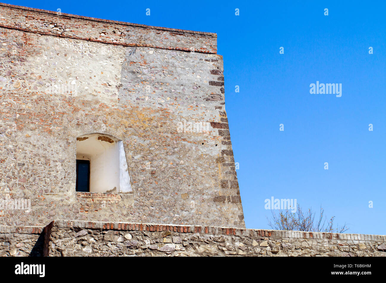Bild dicke Mauer von palanok Schloss in der Stadt Mukachevo Ukraine Stockfoto