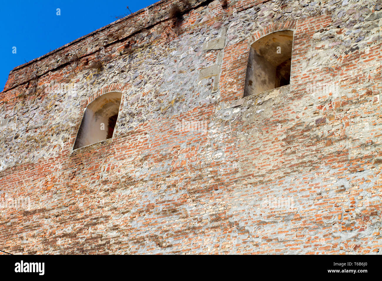 Bild dicke Mauer von palanok Schloss in der Stadt Mukachevo Ukraine Stockfoto
