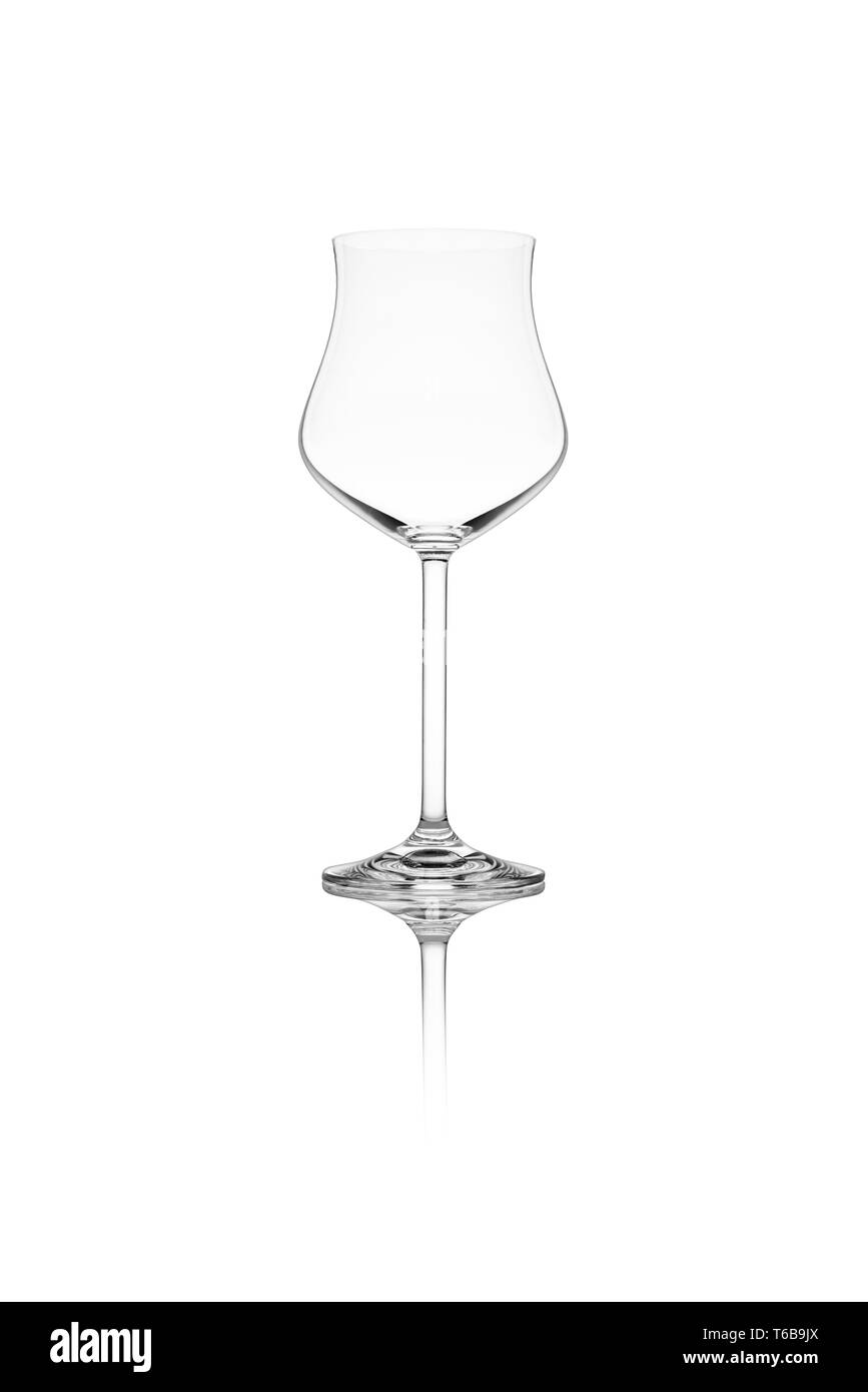 Isolierte Glas Wein auf weißem Hintergrund Stockfoto