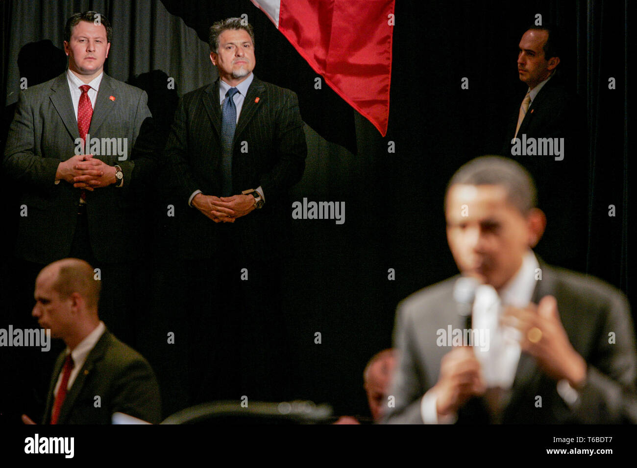 Präsidentschaftskandidaten Barack Obama (D) in einer Rede auf der townhall Meeting in Parma Heights. Stockfoto