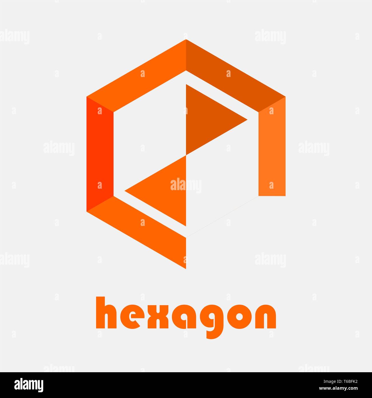Logo Vektor segi enam Stock Vektor