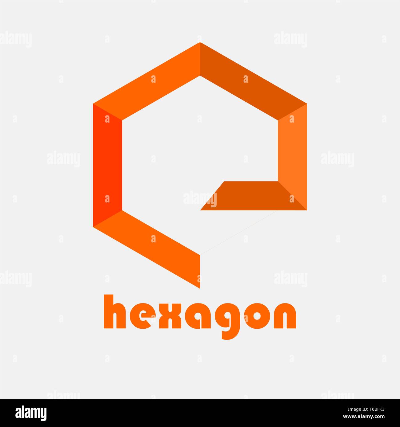 Logo Vektor segi enam Stock Vektor