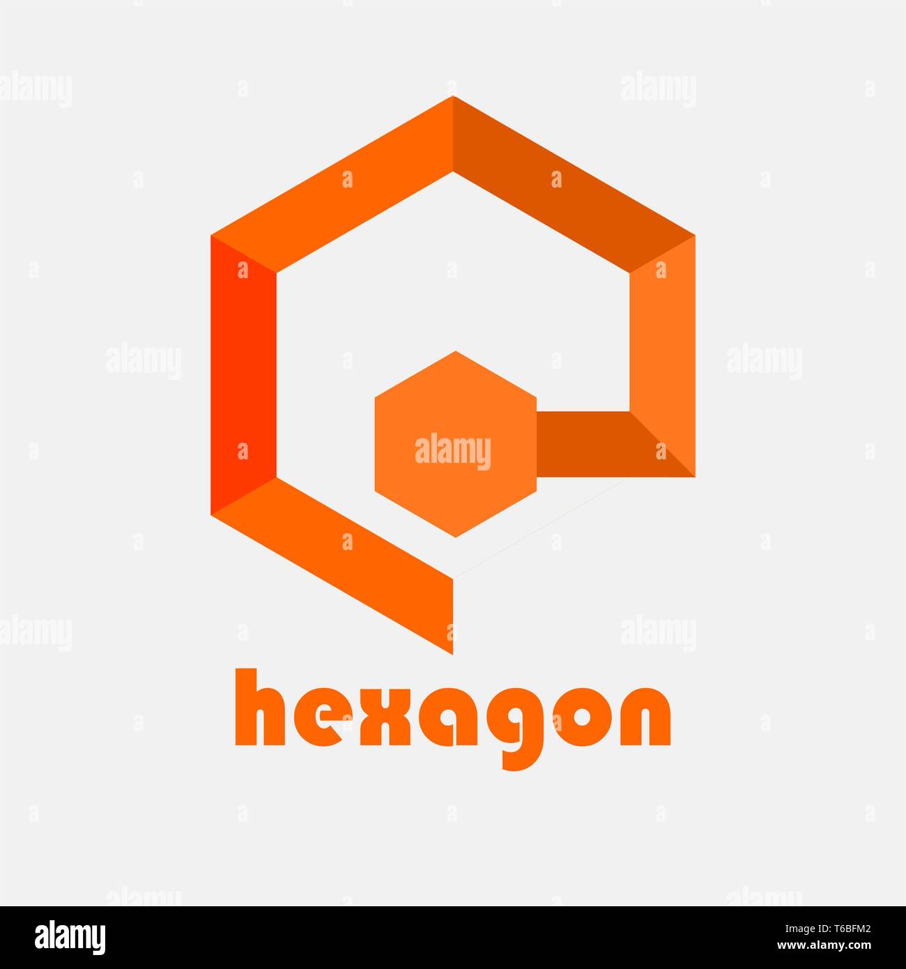 Logo Vektor segi enam Stock Vektor