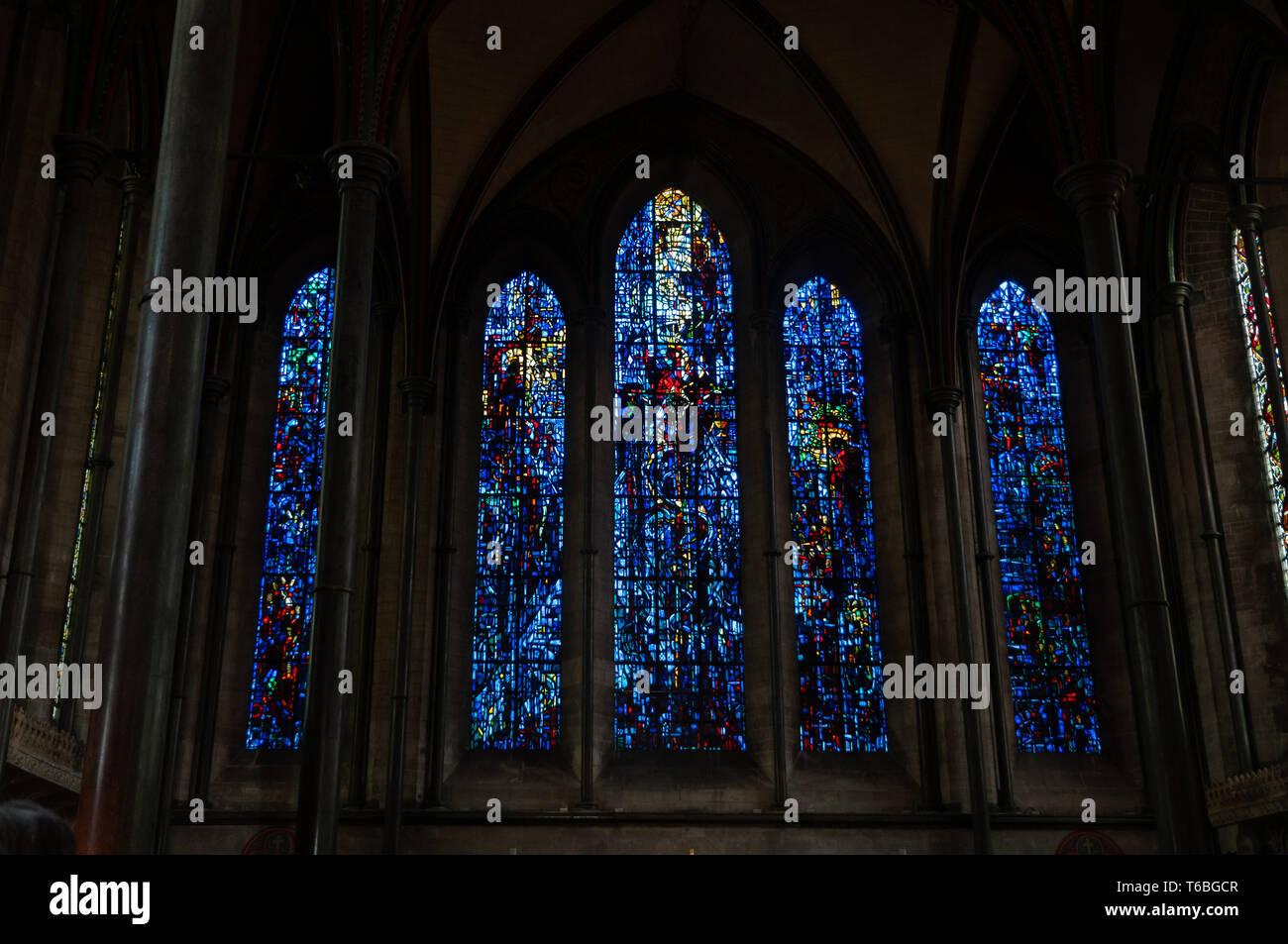 Rosette an der Salisbury Kathedrale, UK Stockfoto