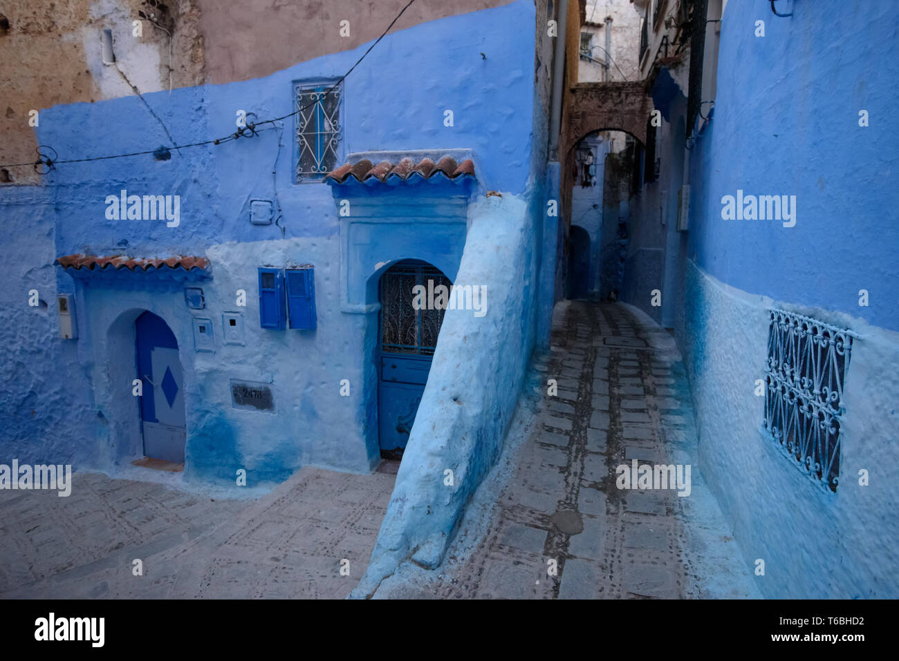 Chefchaouen, die blaue Stadt in Marokko. Stockfoto