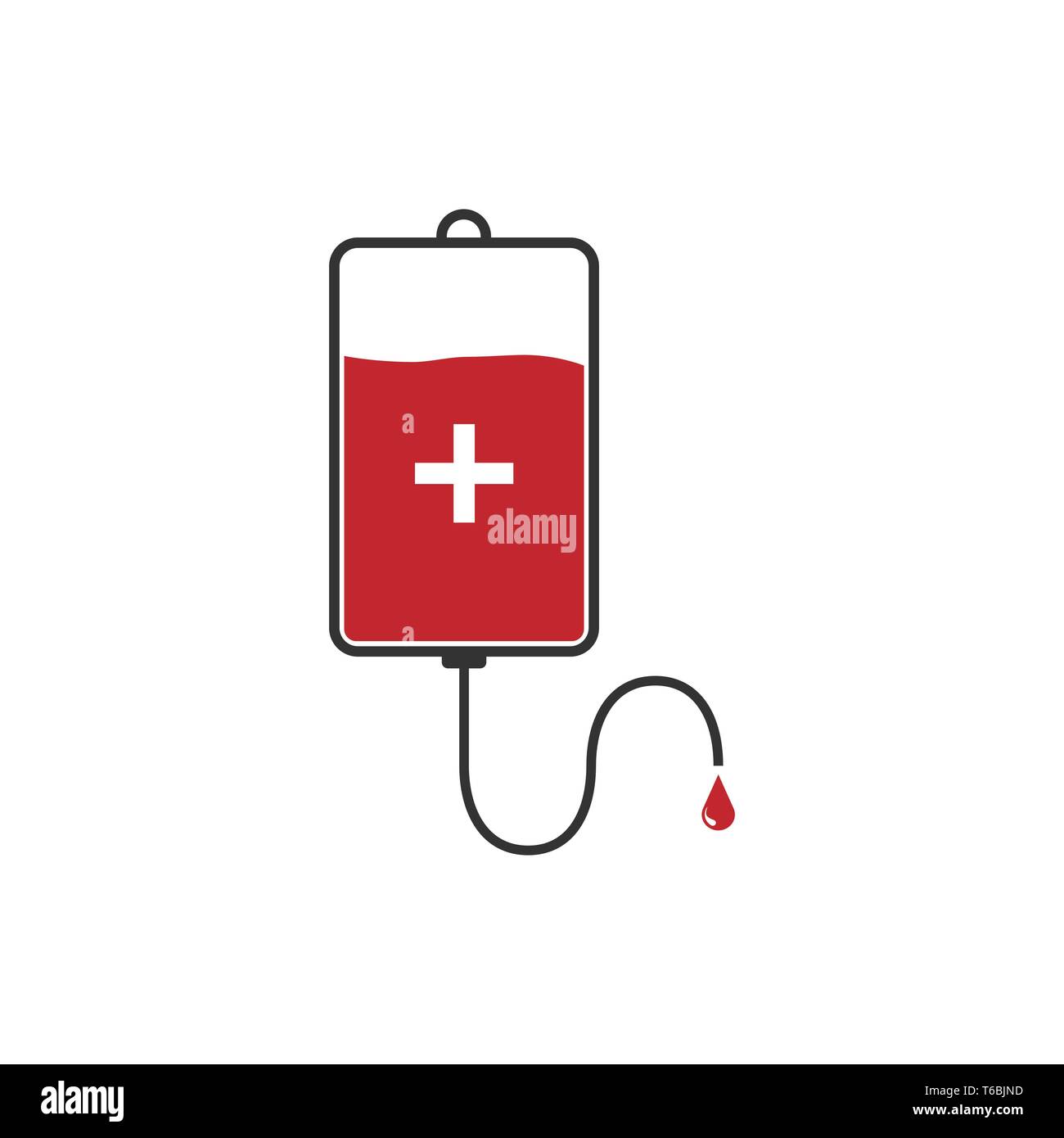 Vector Illustration, flache Bauform. Blutbeutel Symbol Stock Vektor