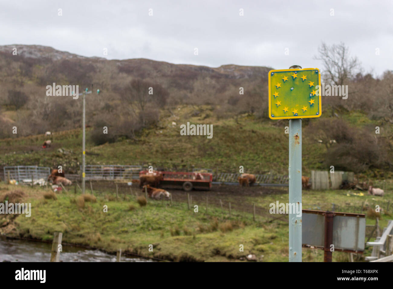 Europäische Union unterzeichnen auf der Insel Skye Stockfoto