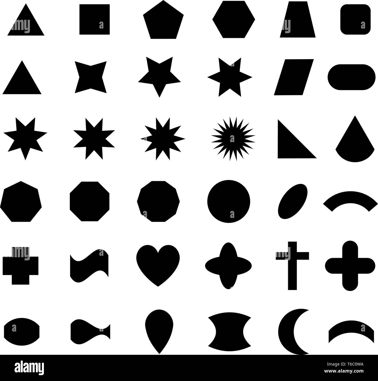 Schwarz Set mit geometrischen. Geometrische Formen set Vektor. Stock Vektor