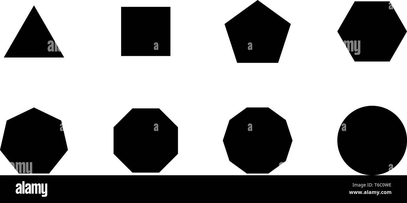 Schwarz Set mit geometrischen. Geometrische Formen set Vektor. Stock Vektor