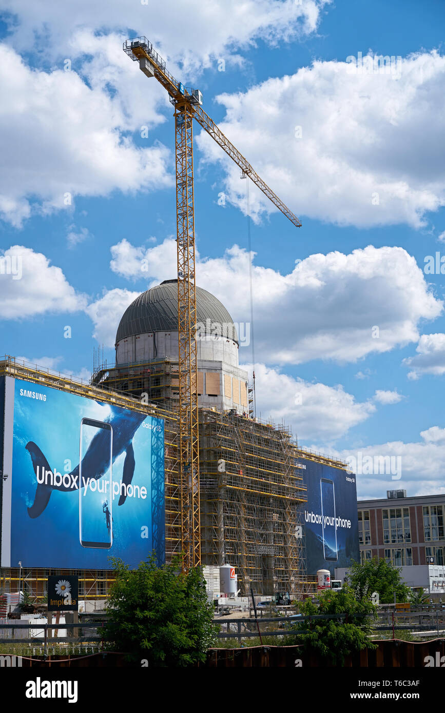 Wiederaufbau des historischen Stadtschlosses in Berlin. Stockfoto