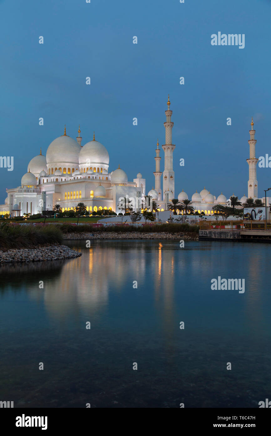 Vae, Abu Dhabi, Sheikh Zayed Grand Moschee Stockfoto
