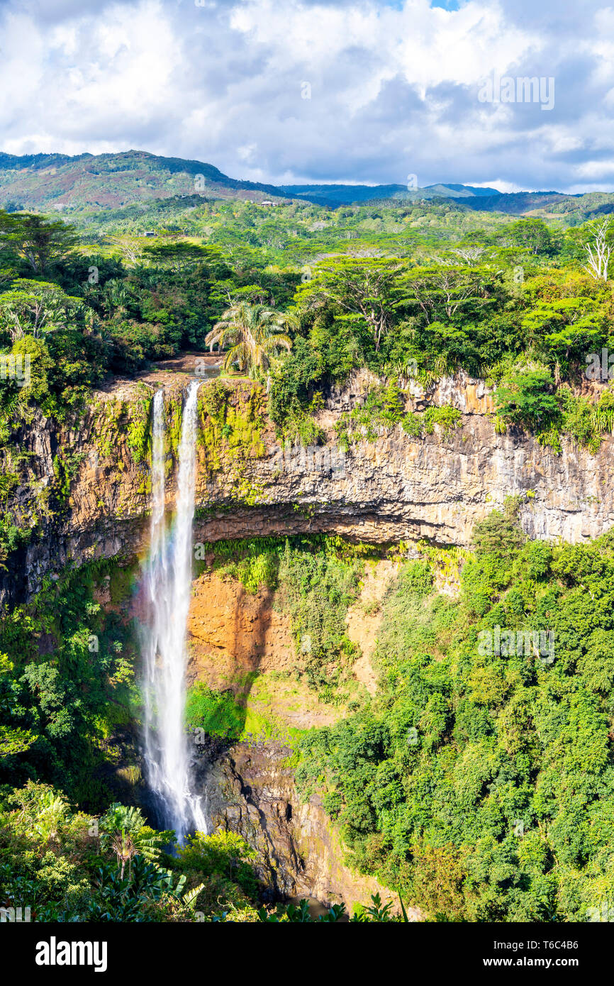 Die Chamarel Wasserfall. Chamarel, Black River (Riviere Noir), Mauritius, Afrika Stockfoto