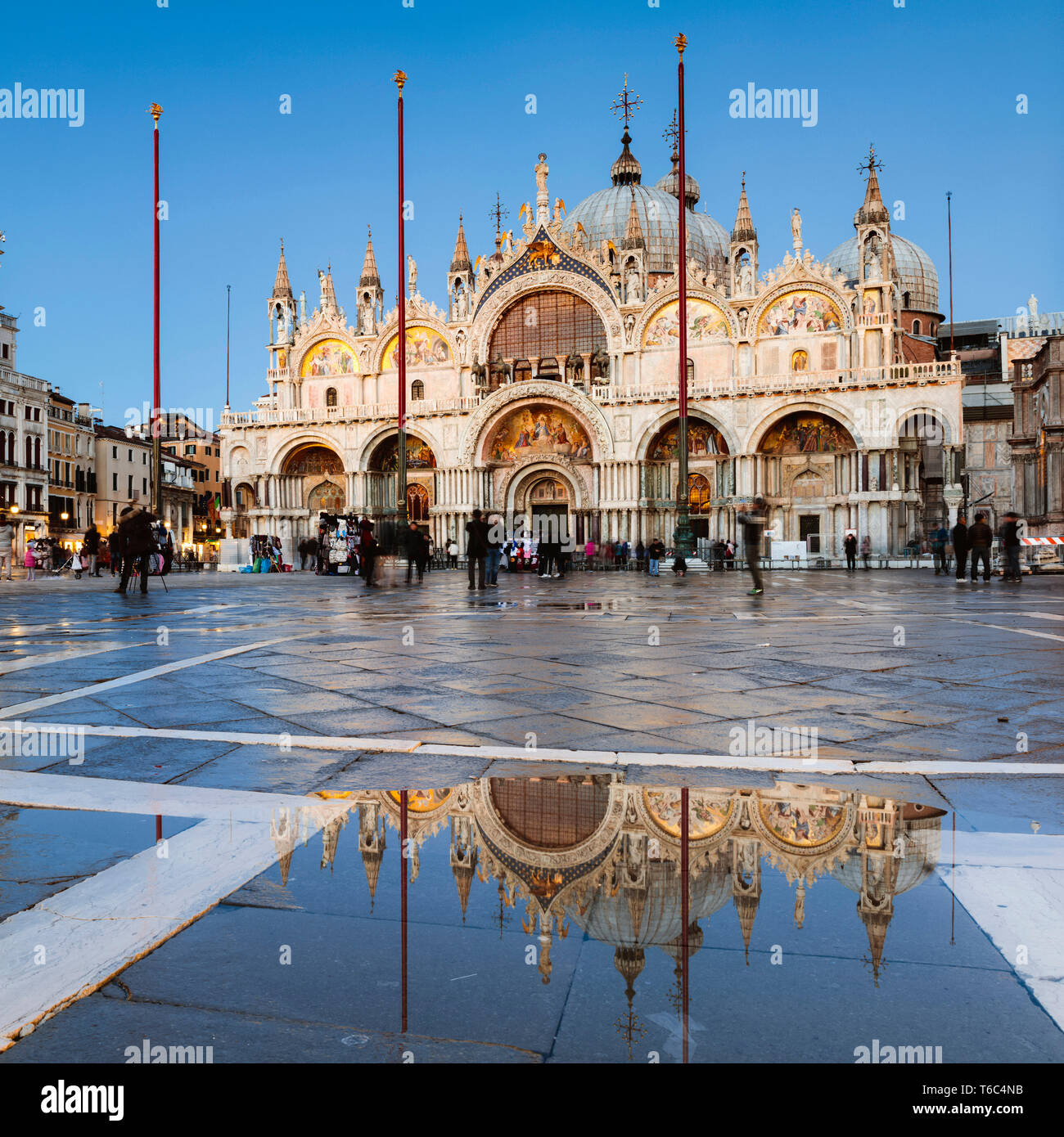 St Mark's Square in der Dämmerung, Venedig, Italien Stockfoto