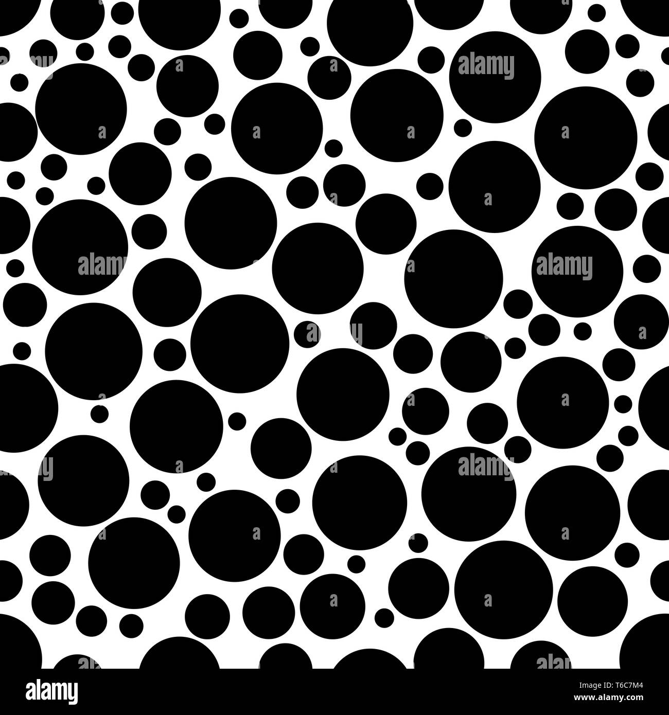Schwarze Kreise nahtlose Muster. Trendy Kreise Hintergrund. Looping Vector Illustration. Stock Vektor
