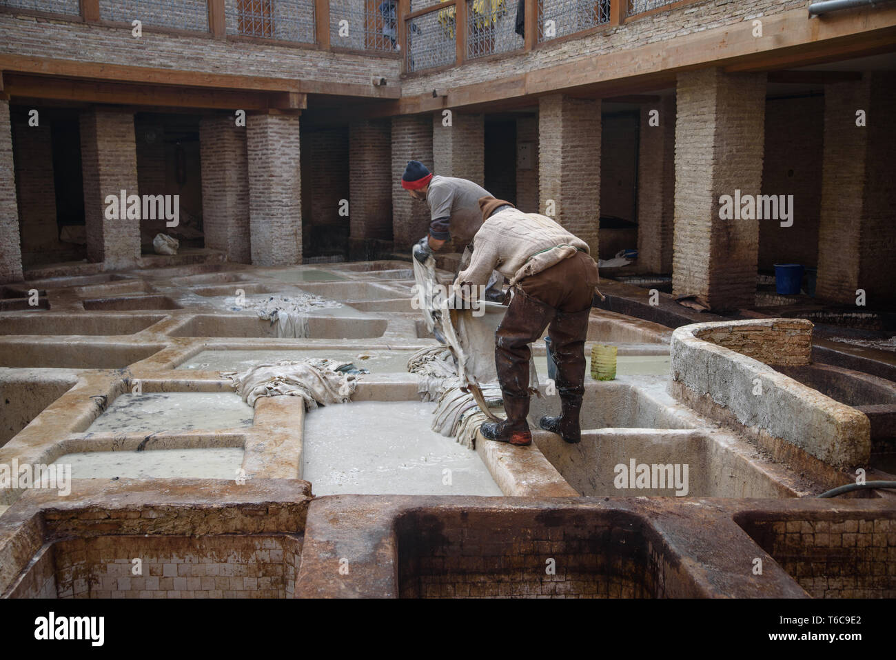 Alte Gerberei in Fez, Marokko Stockfoto