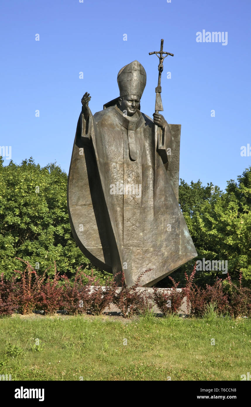 Denkmal für Johannes Paul II. in Kaunas. Litauen Stockfoto