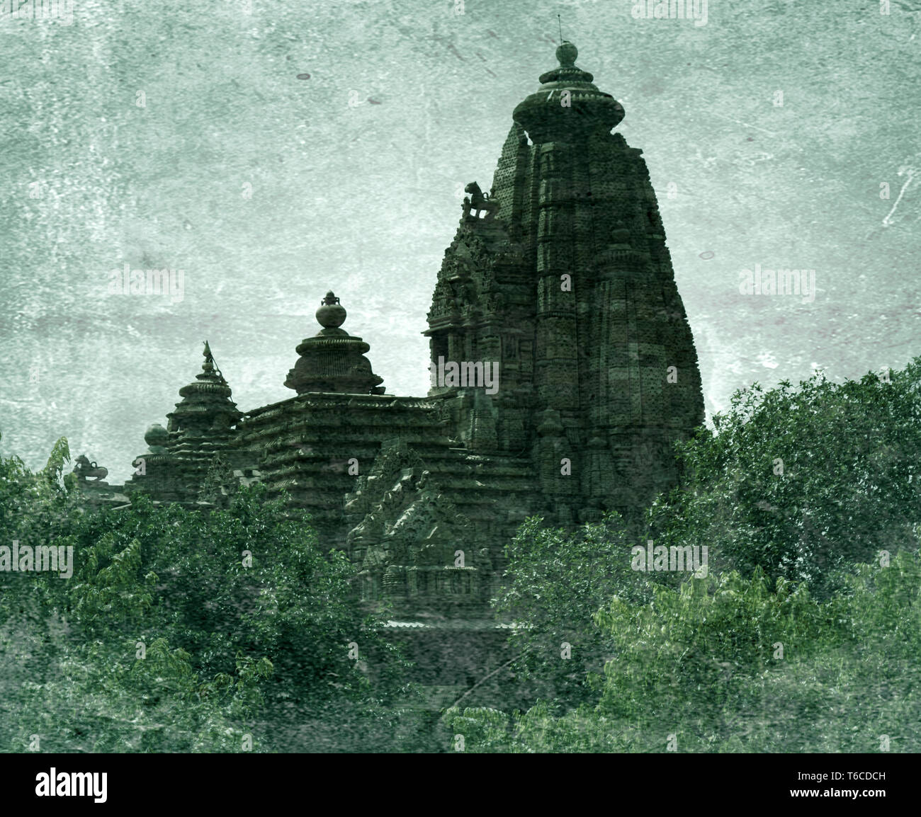 Alte asiatische Zivilisationen beeinflussen seine archaischen Architektur IX-X Jahrhunderte. Indischen Mandir und shikhara Krönung Tempel als Mount Kailash für das Shiva Stockfoto