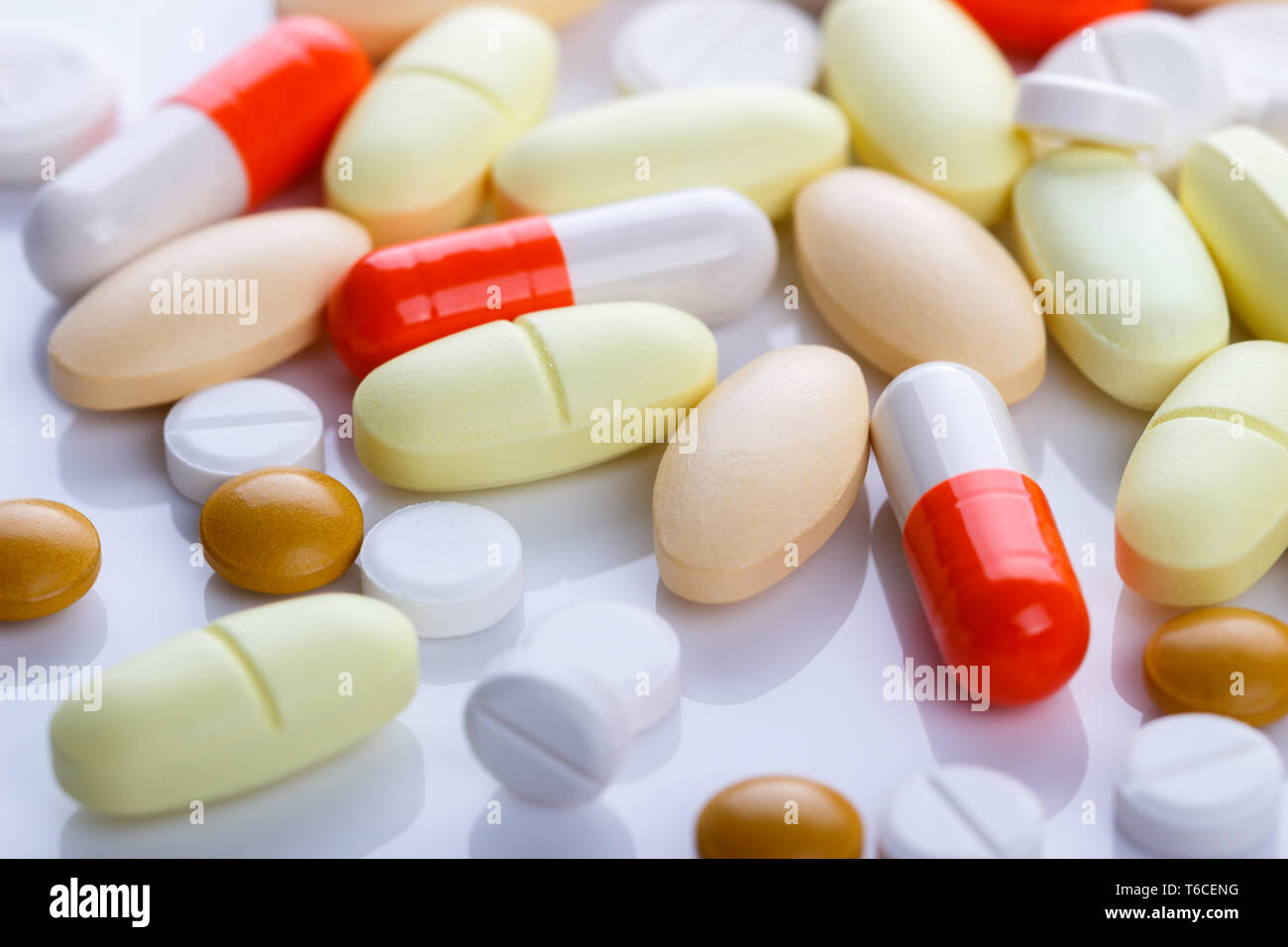 Medizinische Pillen und Tabletten Stockfoto